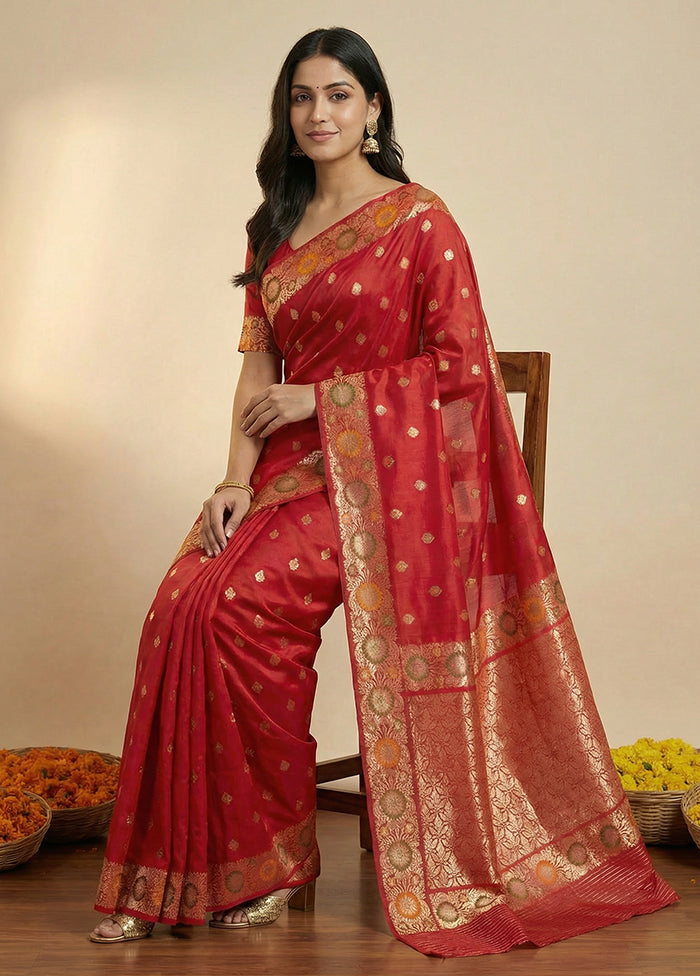 Pink Katan Silk Saree With Blouse Piece