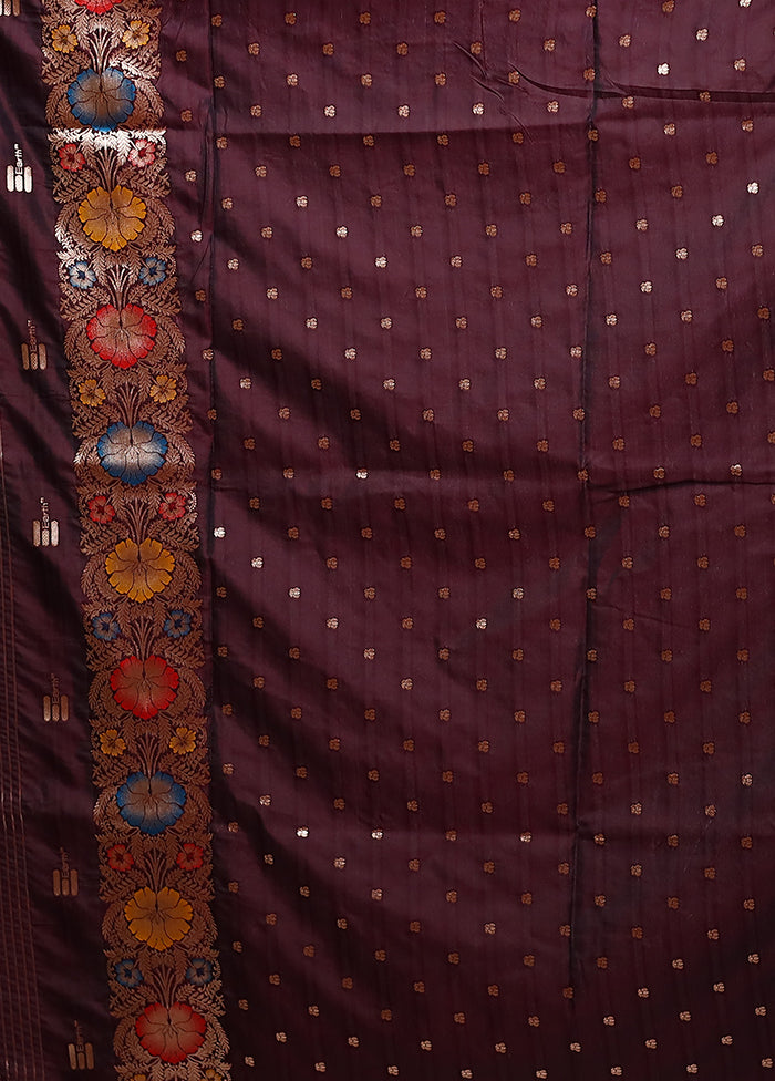 Maroon Katan Silk Saree With Blouse Piece