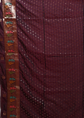 Maroon Baluchari Silk Saree With Blouse Piece