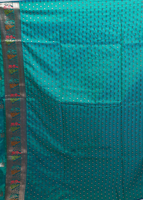 Green Baluchari Silk Saree With Blouse Piece