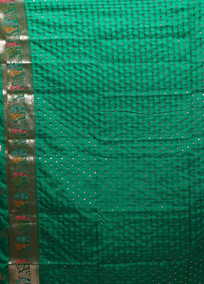 Green Baluchari Silk Saree With Blouse Piece
