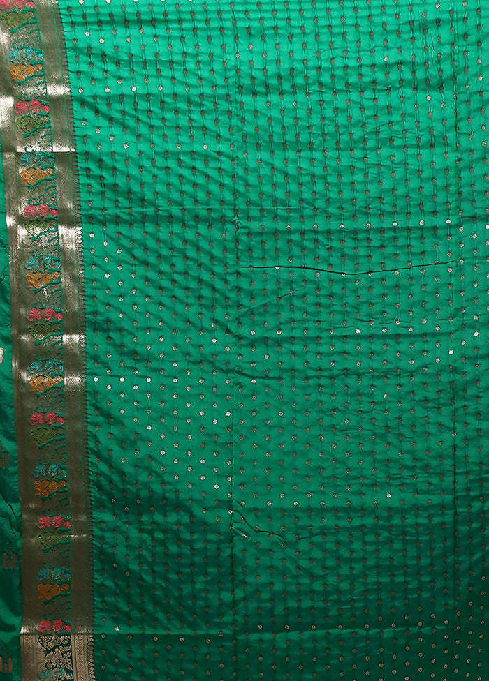 Green Baluchari Silk Saree With Blouse Piece