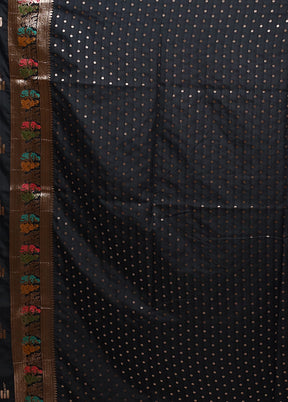 Black Baluchari Silk Saree With Blouse Piece