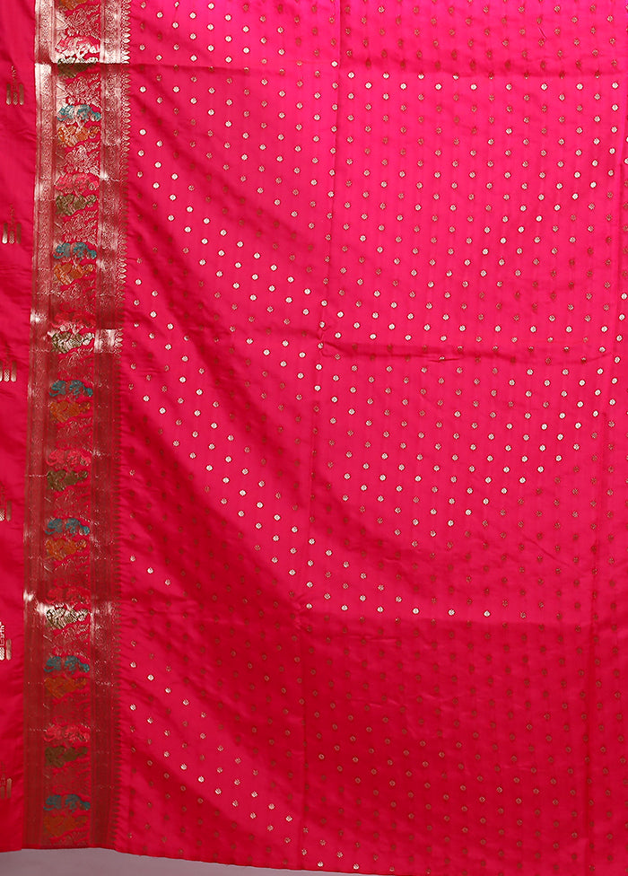 Pink Baluchari Silk Saree With Blouse Piece