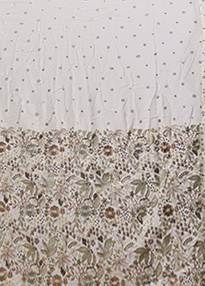 White Handloom Pure Georgette Saree With Blouse Piece