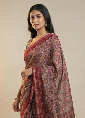 Purple Dupion Silk Saree With Blouse Piece