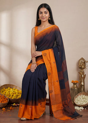 Brown Matka Silk Saree With Blouse Piece