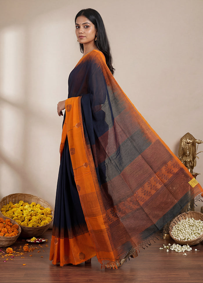 Brown Matka Silk Saree With Blouse Piece