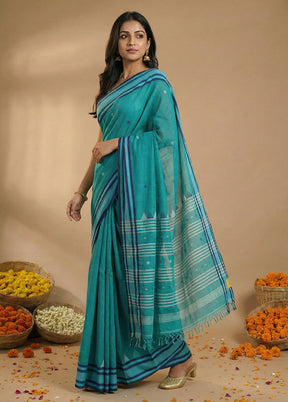 Green Matka Silk Saree With Blouse Piece