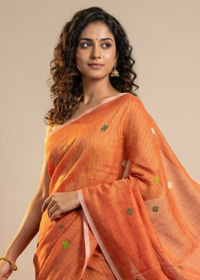 Brown Matka Silk Saree With Blouse Piece