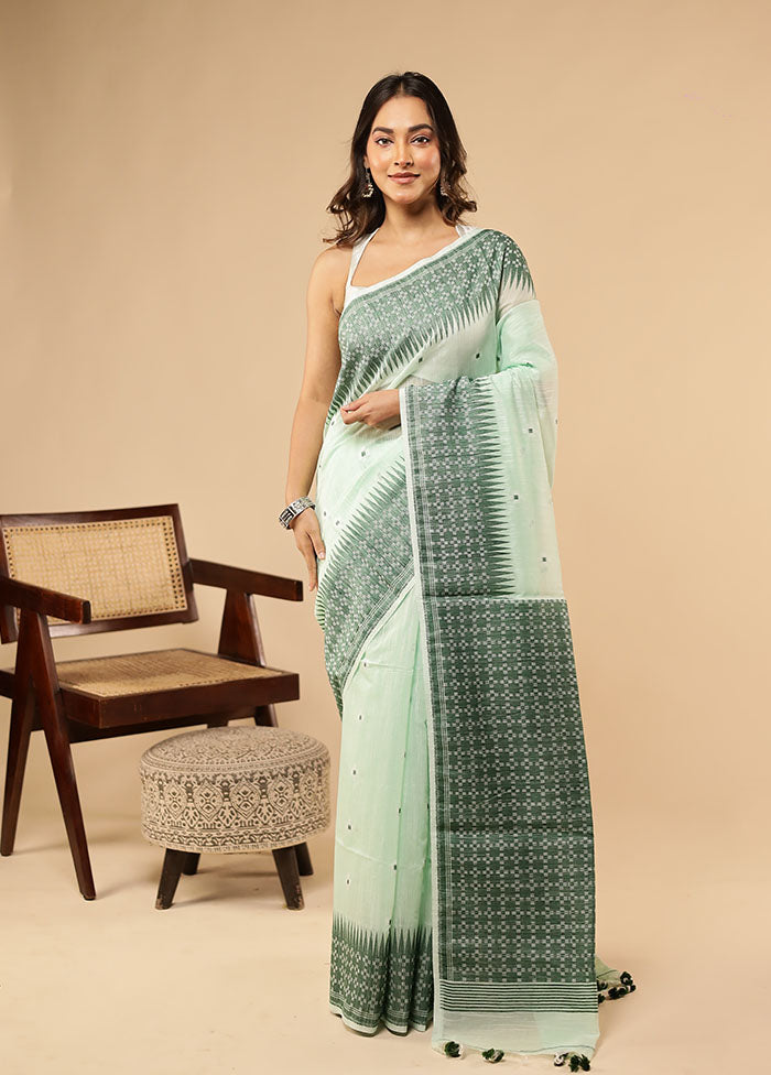 Green Matka Silk Saree With Blouse Piece