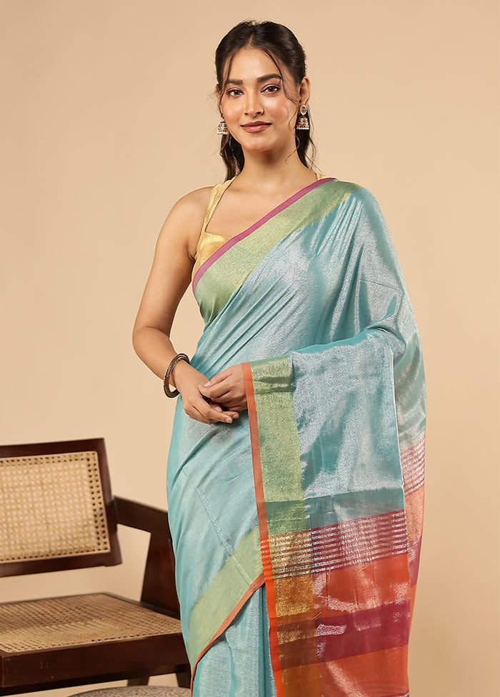 Green Matka Silk Saree With Blouse Piece