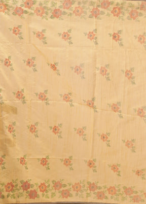 Yellow Matka Silk Saree With Blouse Piece