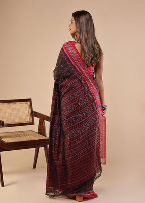 Black Bomkai Silk Saree Without Blouse Piece