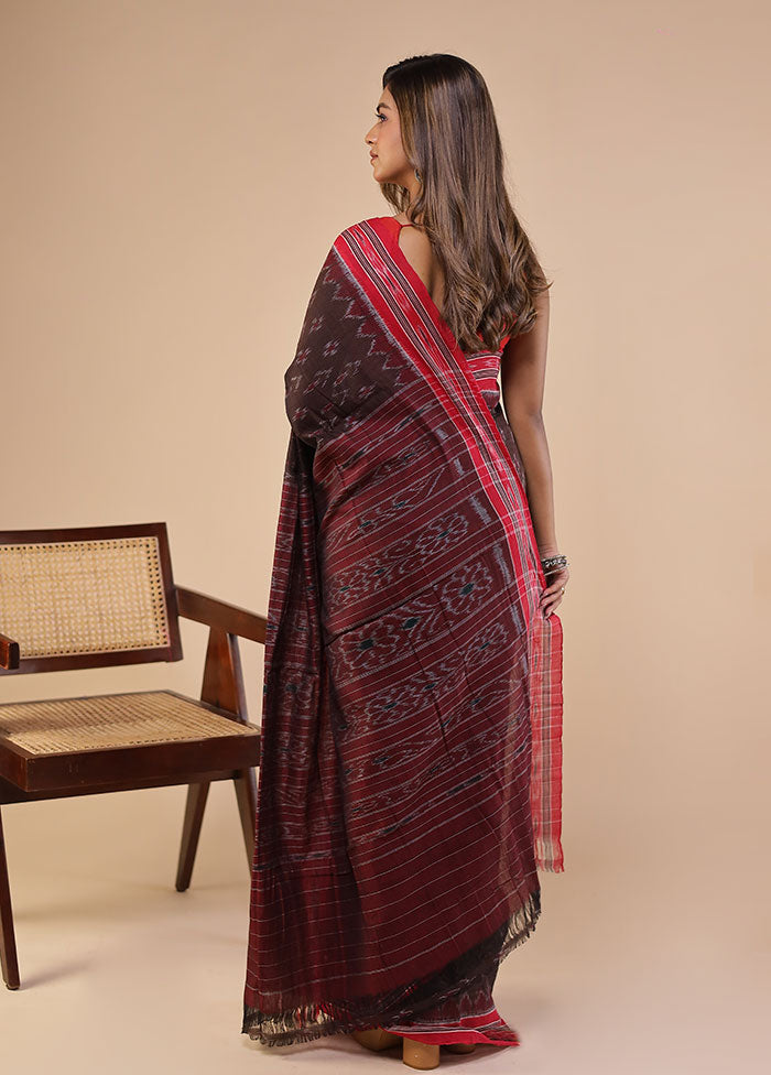 Black Bomkai Silk Saree Without Blouse Piece