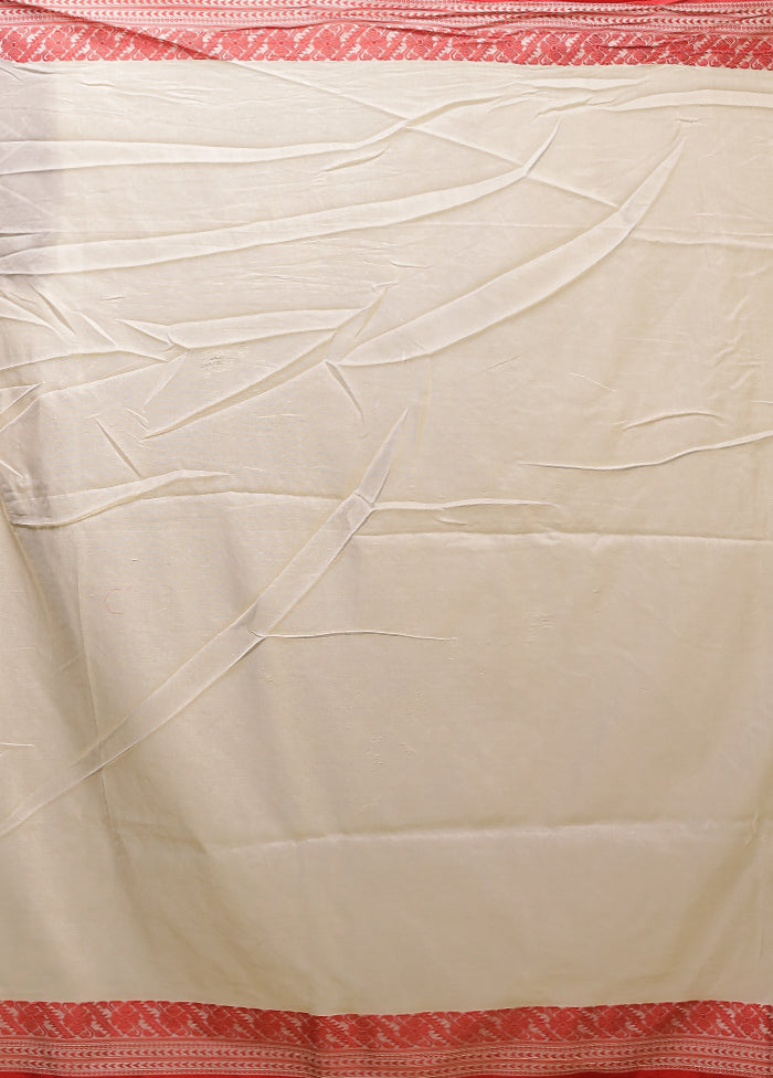 White Matka Silk Saree With Blouse Piece