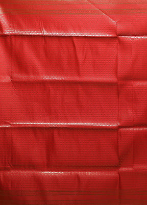 Red Handloom Banarasi Pure Silk Saree With Blouse Piece