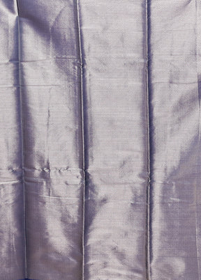 Blue Dupion Silk Saree With Blouse Piece