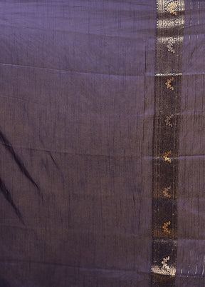 Blue Dupion Silk Saree With Blouse Piece