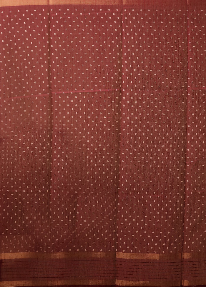 Purple Chanderi Cotton Saree With Blouse Piece