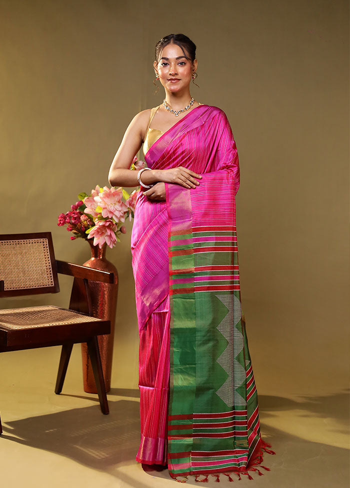 Multicolor Kalakethra Pure Silk Saree With Blouse Piece