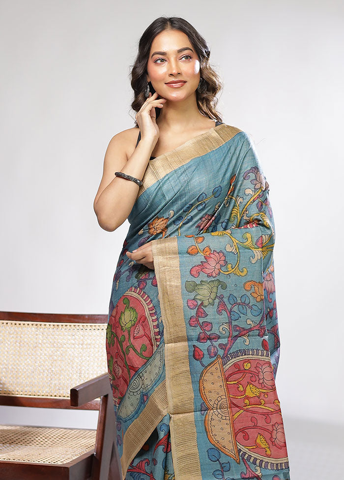 Green Kalakethra Pure Silk Saree With Blouse Piece