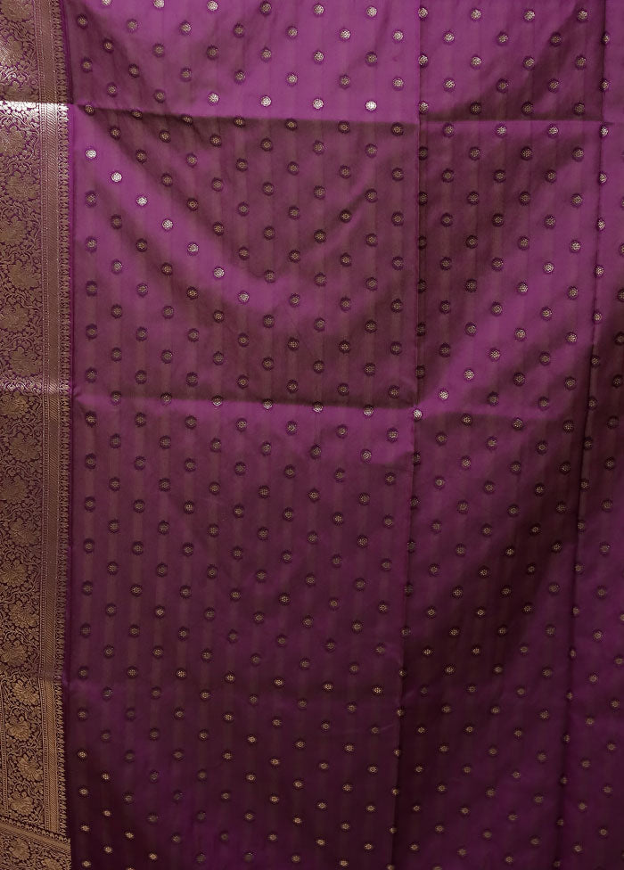 Purple Katan Silk Saree With Blouse Piece