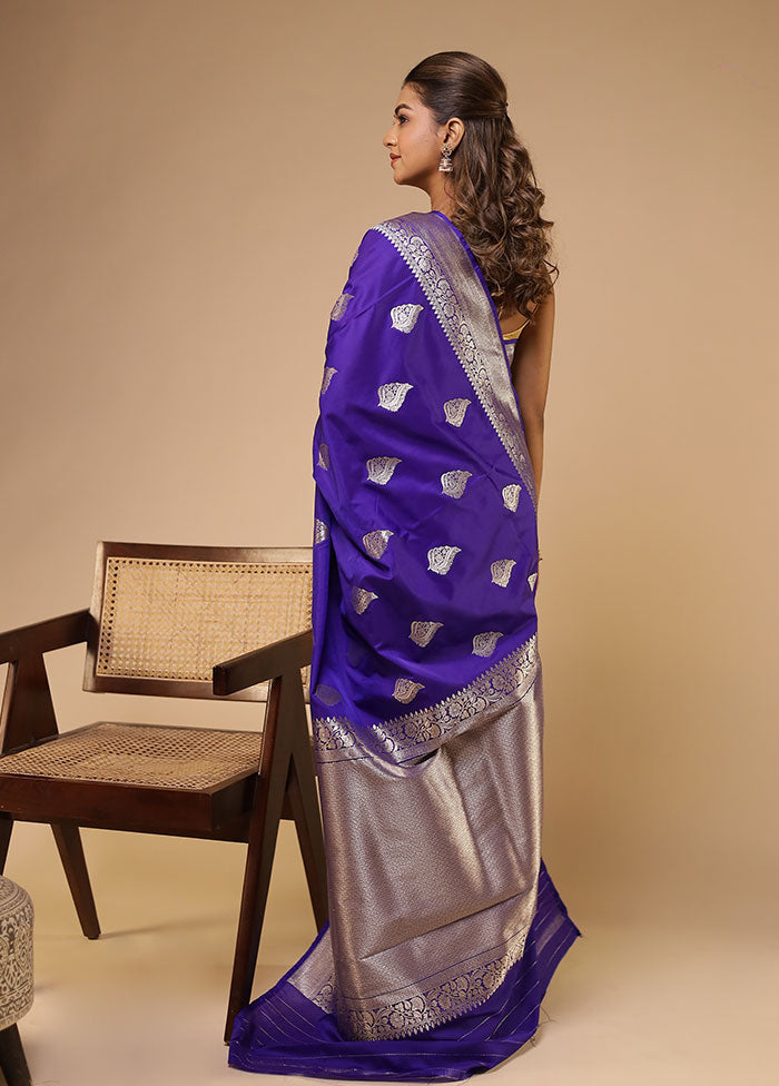 Purple Katan Silk Saree With Blouse Piece