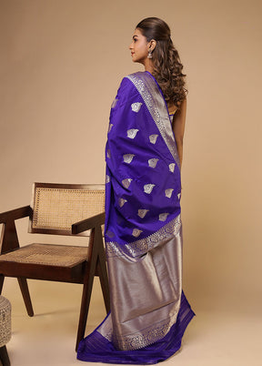 Purple Katan Silk Saree With Blouse Piece