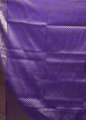 Purple Katan Silk Saree With Blouse Piece