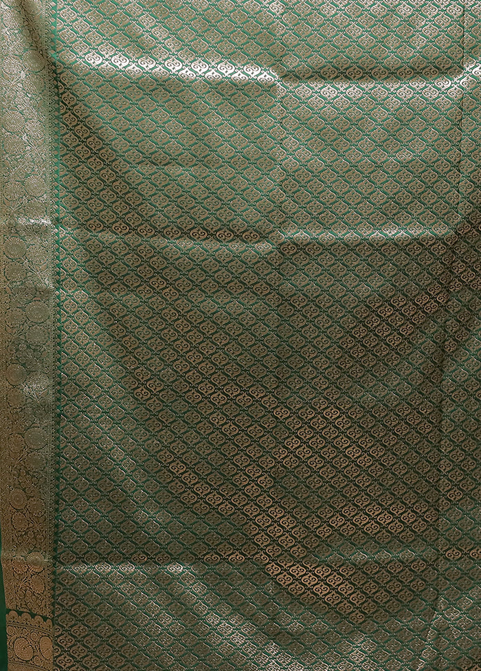 Green Katan Silk Saree With Blouse Piece