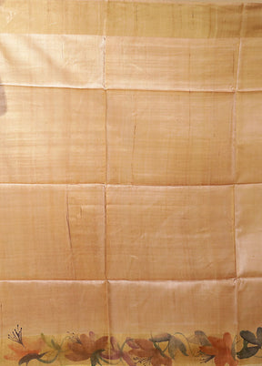 Multicolor Handloom Tussar Pure Silk Saree With Blouse Piece