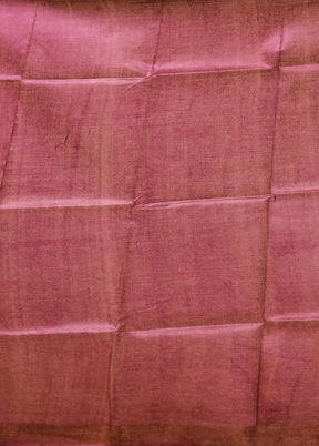 Pink Tussar Silk Saree With Blouse Piece
