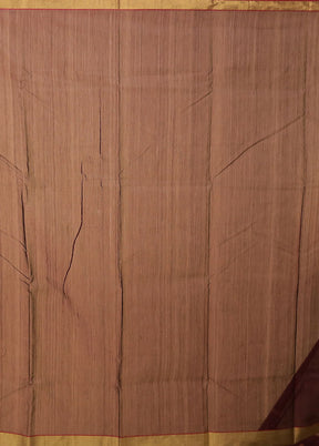 Brown Chanderi Silk Saree With Blouse Piece