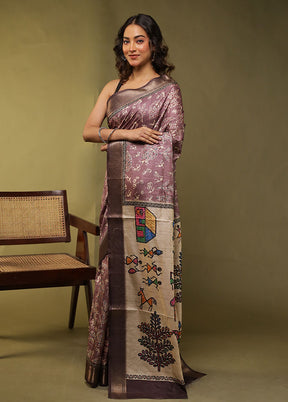 Cream Tussar Silk Saree With Blouse Piece