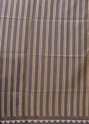 Blue Tussar Silk Saree With Blouse Piece