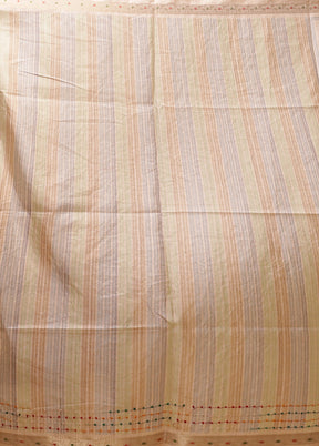 Cream Tussar Silk Saree With Blouse Piece