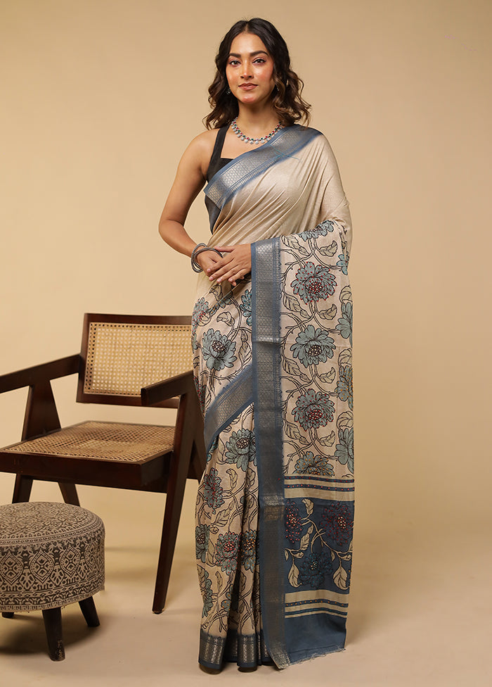 Multicolor Tussar Silk Saree With Blouse Piece