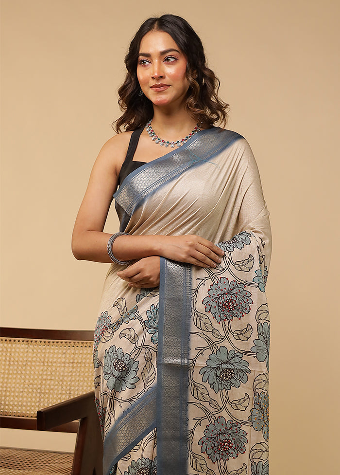 Multicolor Tussar Silk Saree With Blouse Piece