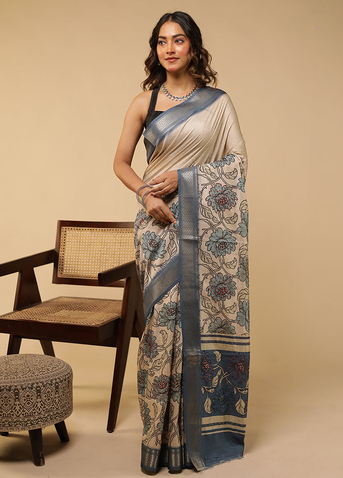 Multicolor Tussar Silk Saree With Blouse Piece