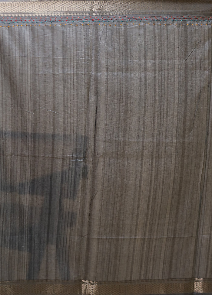 Multicolor Tussar Silk Saree With Blouse Piece