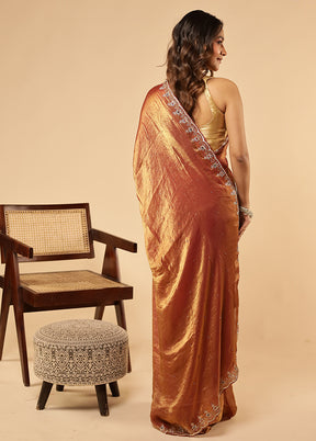 Pink Georgette Saree With Blouse Piece