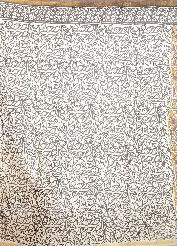 Green Chanderi Cotton Saree With Blouse Piece