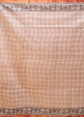 Maroon Chanderi Cotton Saree With Blouse Piece