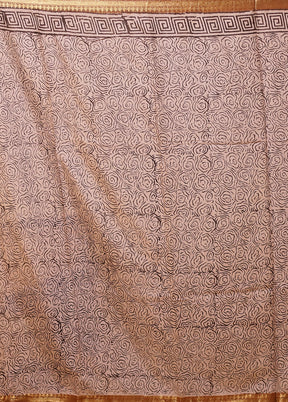 Maroon Chanderi Cotton Saree With Blouse Piece
