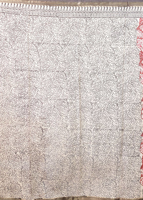 Maroon Chanderi Cotton Saree With Blouse Piece