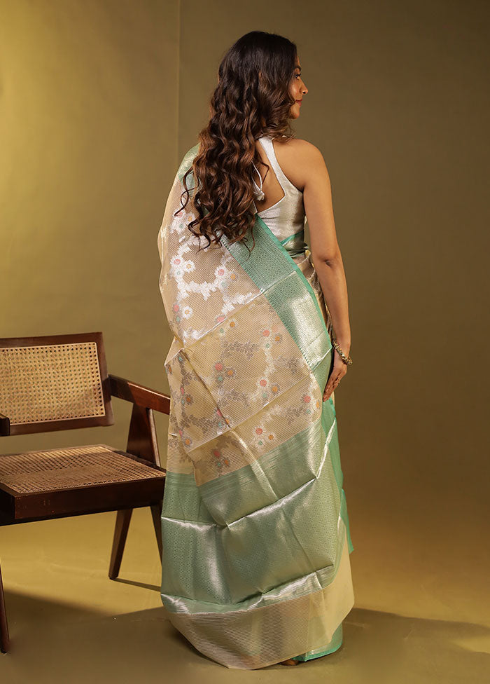 Cream Cotton Saree With Blouse Piece