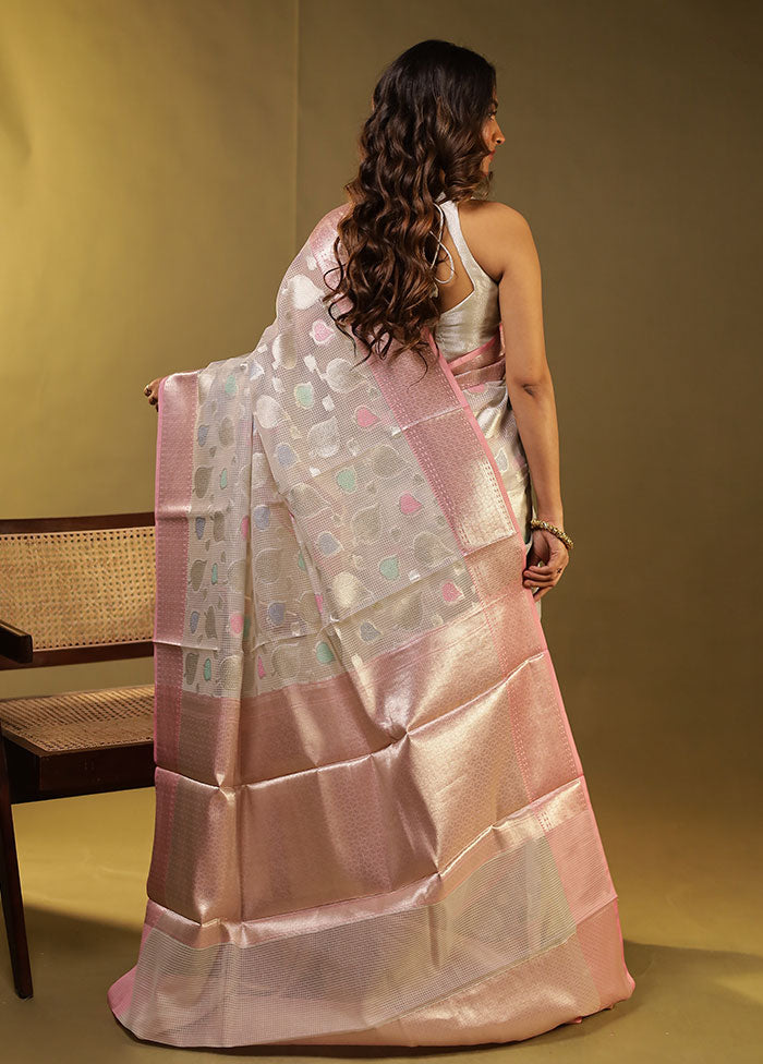 Grey Cotton Saree With Blouse Piece