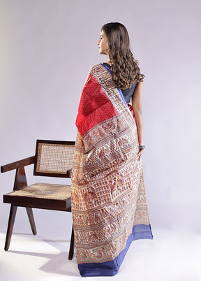 Zari Darbar Duo – Purple & Red Printed Silk Sarees