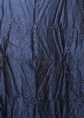 Blue Printed Pure Silk Saree With Blouse Piece
